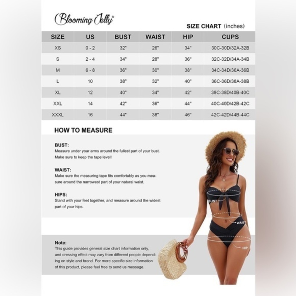Blooming Jelly High Waisted Bikini Sets Two Piece swimsuit sz L (one strap) - Picture 6 of 12